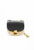 Zwarte handtas met rieten onderkant