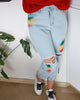 Tricolor painted baggy jeans
